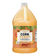 Unpretentious corn syrup front jug shows label and capacity benefit