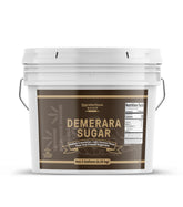 Unpretentious front bucket showing label and resealable lid for freshness