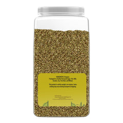 Spoon of Unpretentious oregano flakes measured for recipes providing consistent seasoning