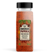 Unpretentious jar front view showing smoked paprika and convenience