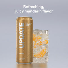 Update mandarin can pouring into glass, shows carbonation and drink clarity