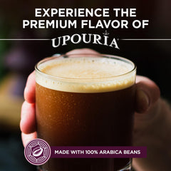 Upouria poured over ice glass showing smooth, ready-to-drink refreshment