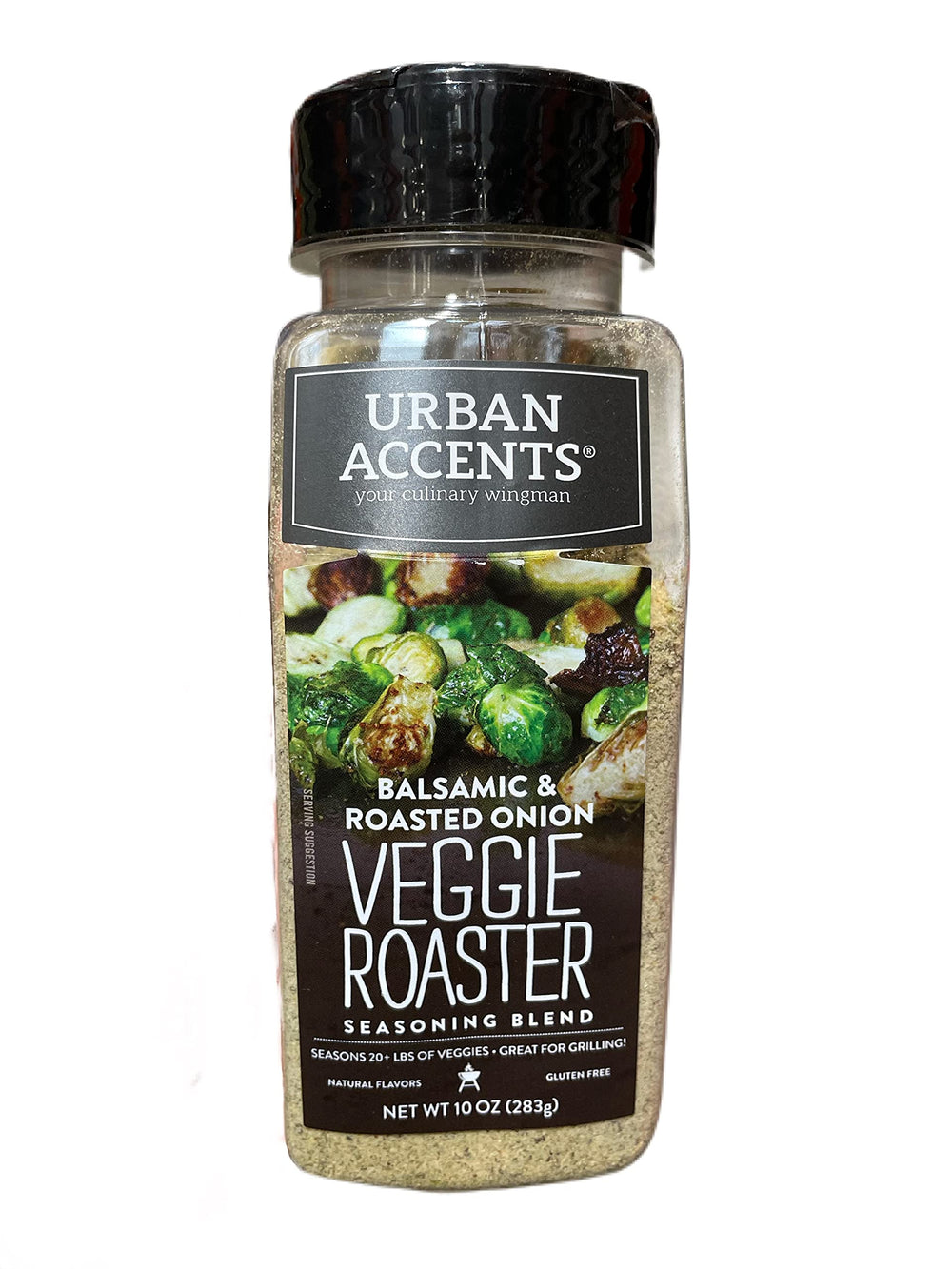 Urban Accents jar front packaging showing balsamic roasted onion label and clear jar for flavor clarity