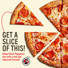 Urban Slicer close-up of sliced pepperoni highlighting spicy seasoning and curl
