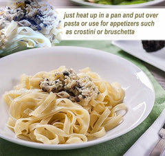 Urbani Truffles on a spoon closeup showing rich sauce for easy serving