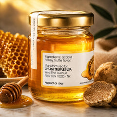 Urbani Truffles honey close pour over cheese highlighting silky texture benefit