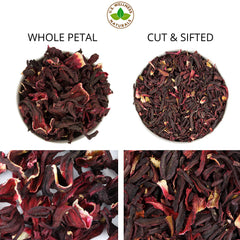 U.S. Wellness Naturals close-up whole hibiscus petals highlighting aroma and quality
