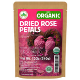 U.S. Wellness Naturals front packaging showing 12 oz organic rose petals, clear resealable bag