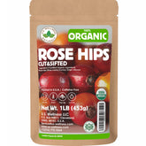 U.S. Wellness Naturals front pouch showing organic rose hips, keeps tea fresh