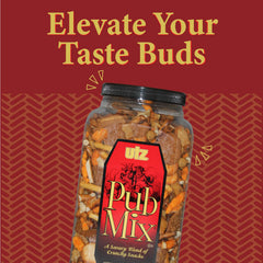 Utz pub mix cheddar twist detail showing seasoning texture, Utz flavor punch