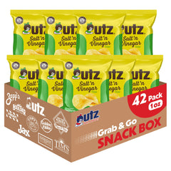 Utz front packaging and sealed 42-count box showing convenience and brand