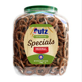 Utz barrel front packaging showing brand and resealable container benefit