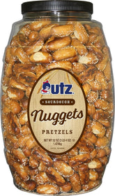 Utz sourdough nuggets front barrel showing packaging and ready-to-serve convenience