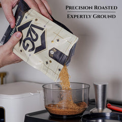 V2G latte art in cup demonstrating milk pairing and creamy flavor benefit