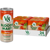 V8 front packaging showing 8 fl oz cans and clear branding for easy stocking