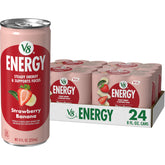 V8 Energy front can showing strawberry banana flavor and refreshing taste