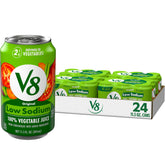 V8 low sodium front packaging shows can and easy grab convenience