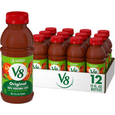 V8 front bottle showing label and branding, convenient vegetable boost