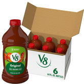 V8 bottle front packaging showing brand and 64 oz size for pantry convenience