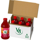 V8 strawberry banana front packaging showing bottle and label benefits