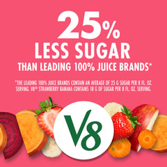 V8 nutrition label close-up showing vitamins A and C and zinc