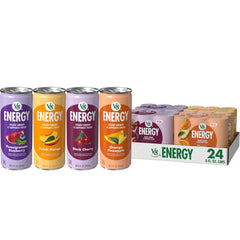 V8 +Energy front packaging showing variety pack and benefits