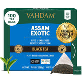 VAHDAM front packaging showing box and count, highlights convenience and quality