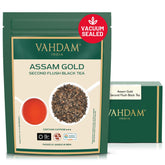 VAHDAM front packaging showing resealable pouch and product name benefits