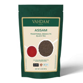 VAHDAM front packaging showing bold breakfast tea, clear label and benefits