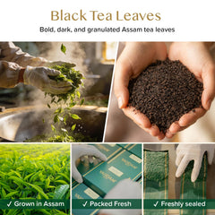 VAHDAM loose-leaf close-up highlighting CTC texture and bold flavor