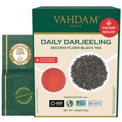 VAHDAM front packaging showing resealable pouch and product name, preserves freshness