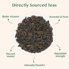 VAHDAM leaves unfurling in a glass teapot, reveals evolving aroma and flavor