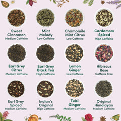 VAHDAM close-up of a pyramid tea bag highlighting long-leaf contents and enhanced infusion