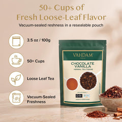 VAHDAM vacuum-seal pouch detail preserving freshness and long shelf life benefit