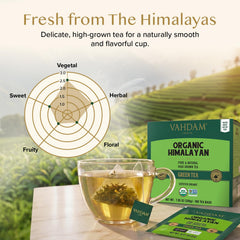 VAHDAM resealable box open displaying tidy, fresh-stored tea bags