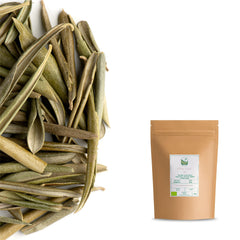 Valley of Tea glass jar beside a ruler for size comparison, shows quantity and value