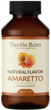 Vanilla Bean Kings front label showing 4 oz bottle and premium branding benefit