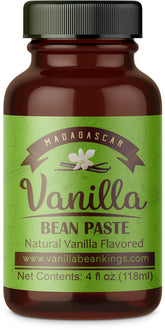Vanilla Bean Kings jar front view showing gourmet 4 oz paste benefit