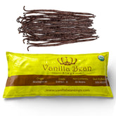 Vanilla Bean Kings front packaging showing 50 organic Madagascar pods and bulk benefit