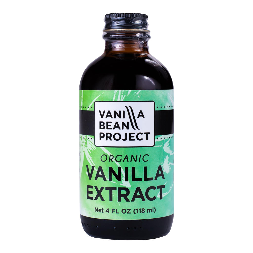 Vanilla Bean Project front bottle view showing organic label and usable size benefit