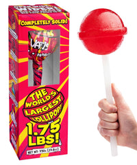 Vat19 giant lollipop front packaging showing full strawberry candy and appeal