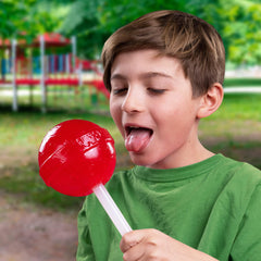 Vat19 lollipop side profile highlighting shape and generous size for lasting enjoyment