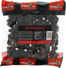 Venco close-up of chewy honey licorice texture highlighting chewy consistency