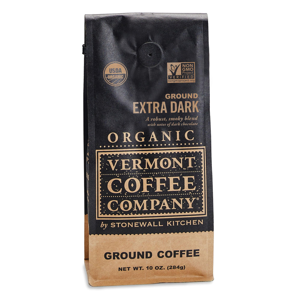 Vermont Coffee Company front packaging showing 10oz bag and bold label benefit