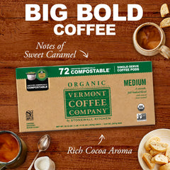 Vermont Coffee Company single compostable pod close-up highlights eco benefit