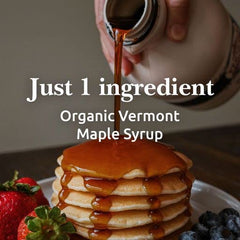 Vermont Maple Syrup drizzled over pancakes illustrating indulgent breakfast use