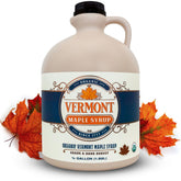 Vermont Maple Syrup front bottle showing organic label and size benefit