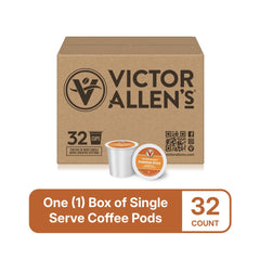 Victor Allen's brewed cup of pumpkin spice coffee showing warm color and inviting crema