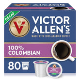 Victor Allen's front box showing 80 pods and product branding, convenient supply