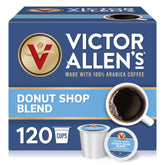 Victor Allen's front packaging showing 120-count pods and brand for easy stocking
